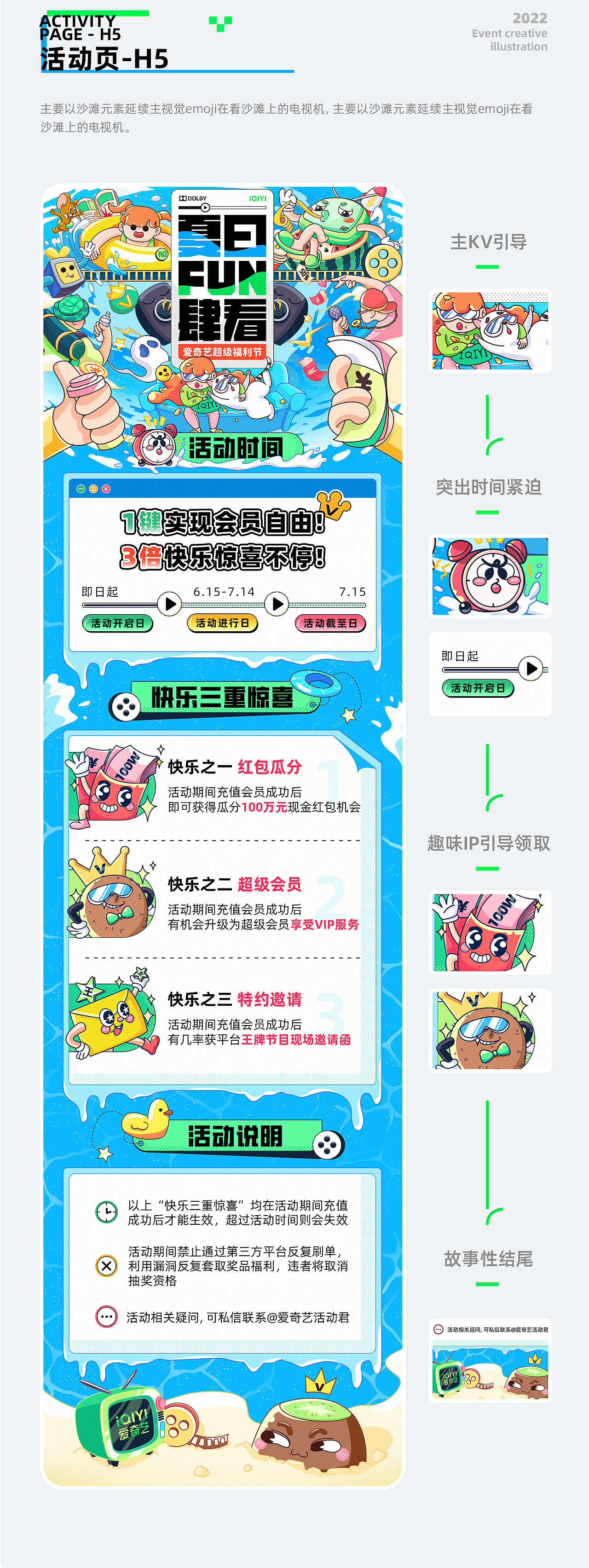 爱奇艺夏日FUN肆看-活动视觉设计（图ZMzA0NzU2MzA0） - 主题/皮肤 - 站酷设计师SSSyeah原创素材 - 站酷ZCOOL