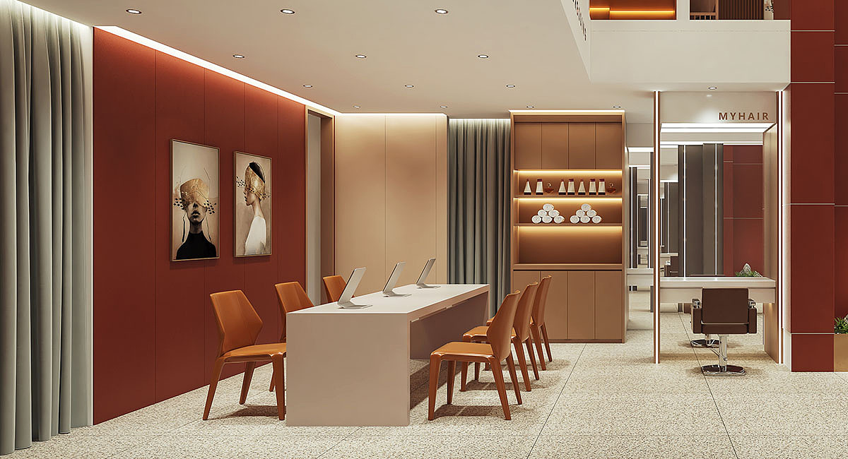 B&C美发沙龙-理发店空间设计