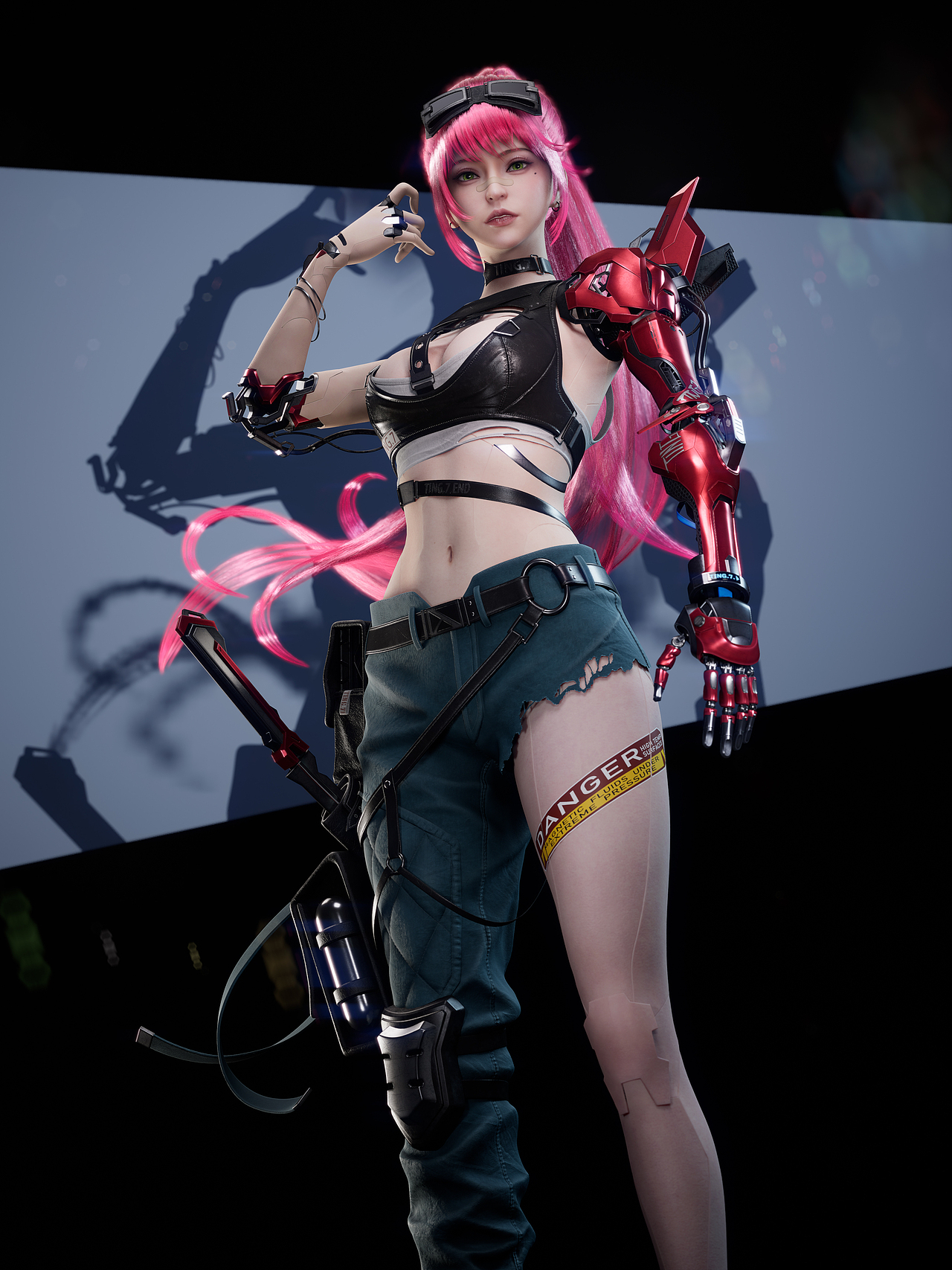 红色机械臂的赛博女孩（图ZMzY5OTAyMjg4） - 人物/生物 - 站酷设计师夏昌琪原创素材 - 站酷ZCOOL