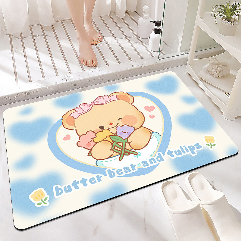 【插画设计】黄油小熊衍生插画图案(地毯/杯垫)