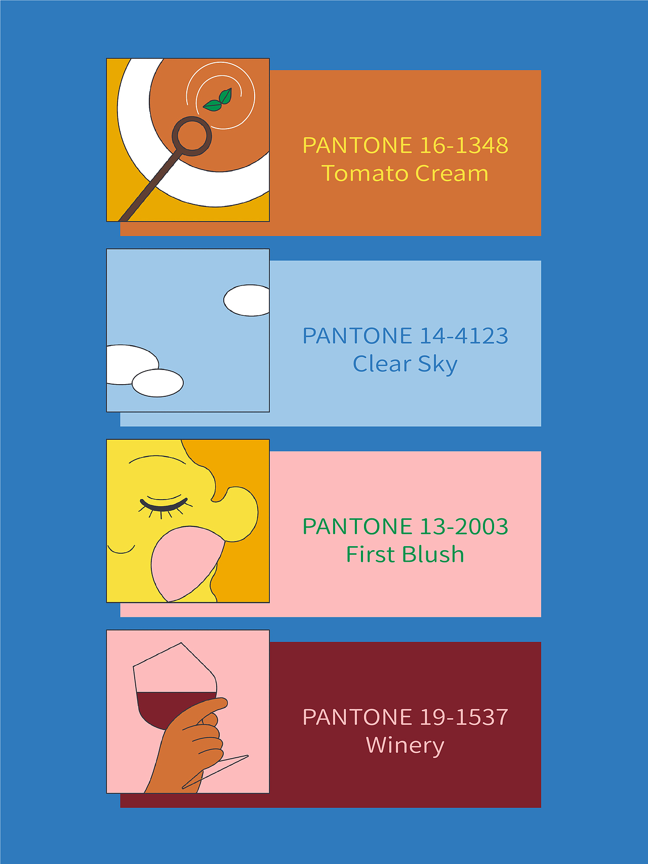 #社媒插画# 潘通流行色（图ZMzQ2OTcyNzQ0） - 艺术插画 - 站酷设计师Utagi原创素材 - 站酷ZCOOL