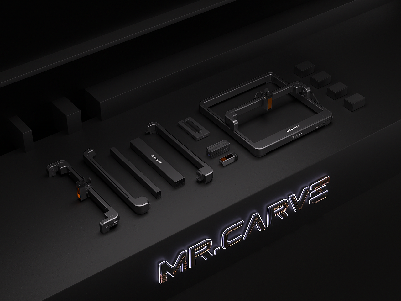 【产品渲染】激光雕刻机