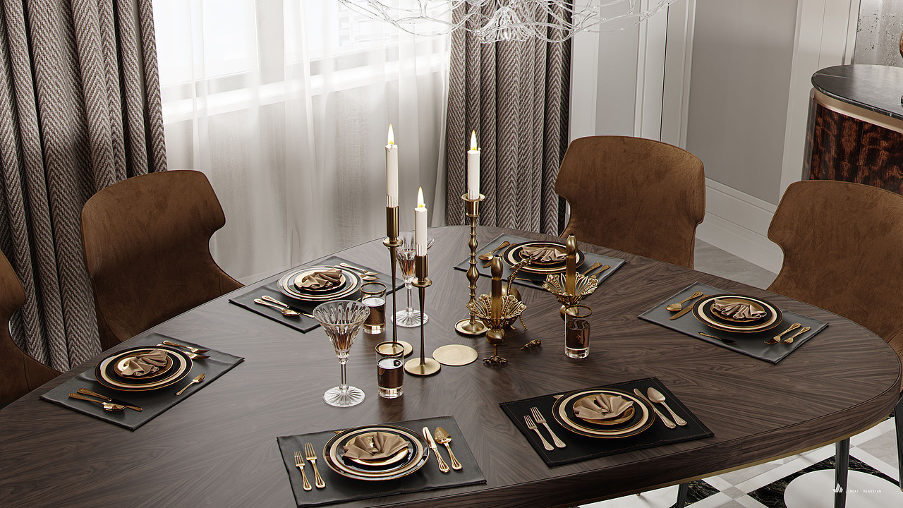 金碧辉煌的餐具