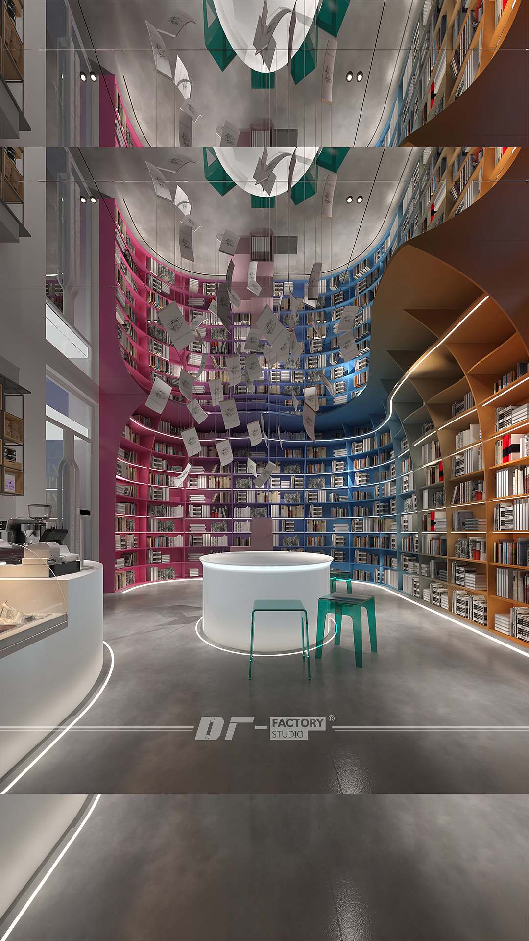 亚克力颜色点缀而过，没有繁复与浓重，整个空间营造出一种温馨与浪漫的情调，勾勒出一股清新脱俗的味道，适合拍照打卡。
The color of acrylic is dotted, without complexity and intensity. The whole space creates a warm and romantic mood, and outlines a fresh and refined taste, which is suitable for taking photos and punching cards.