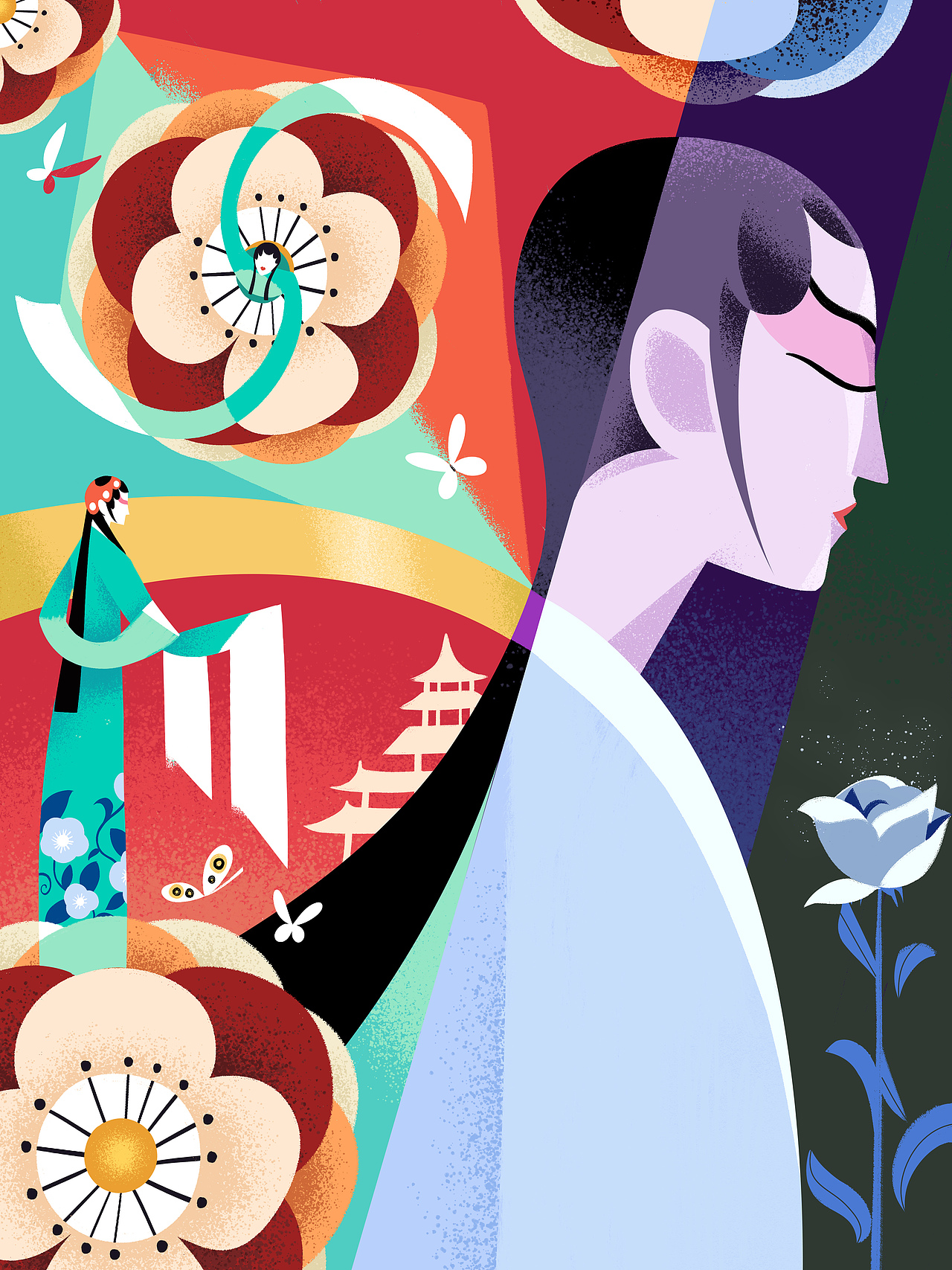 戏曲插画（图ZMzA0ODMwMDgw） - 艺术插画 - 站酷设计师BanBan333原创素材 - 站酷ZCOOL