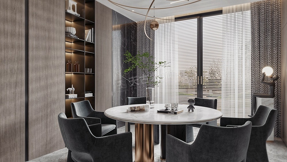 璧山碧桂园别墅装修案例,意式轻奢风格设计效果图