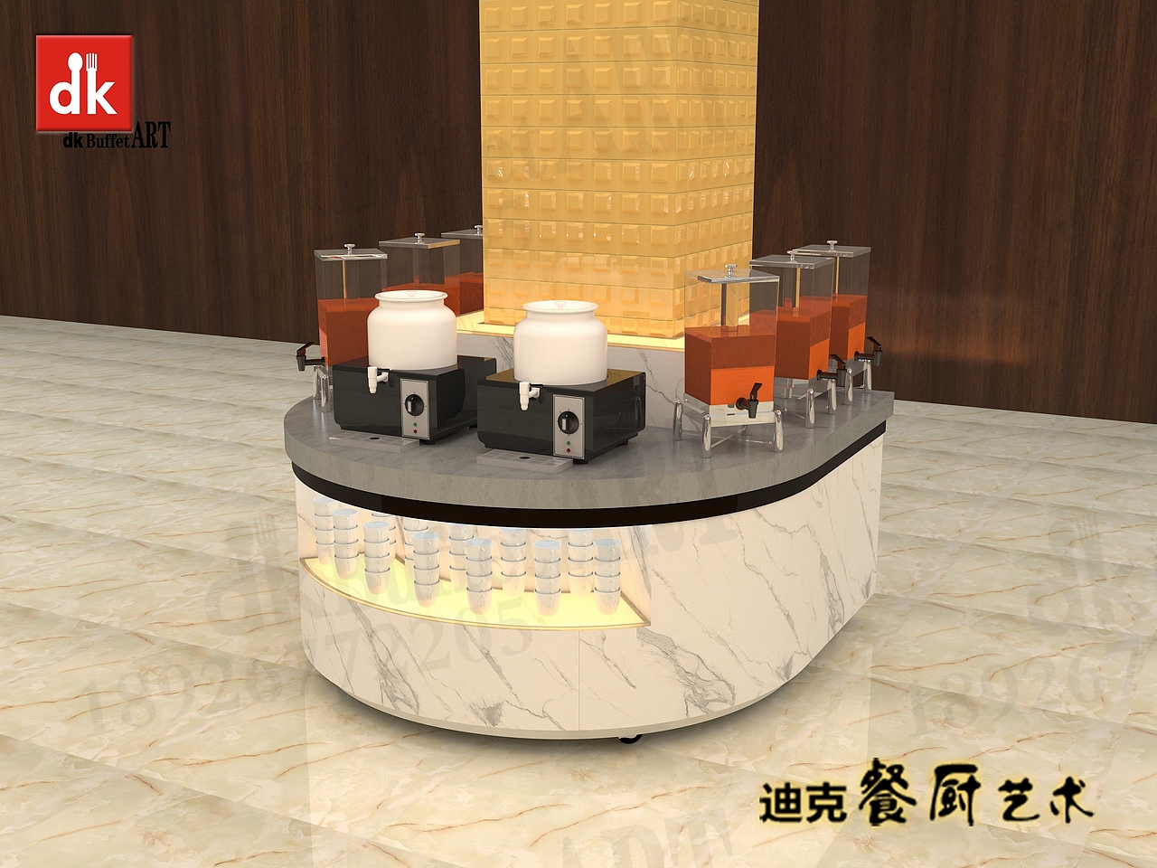 单位食堂取餐线吧台 岩板餐台 党校职工食堂厨房设备