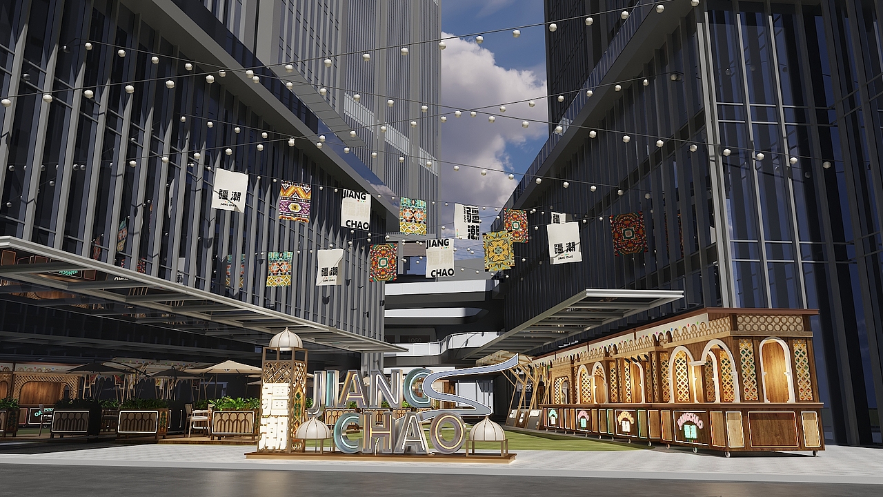 一个商业街的美陈设计