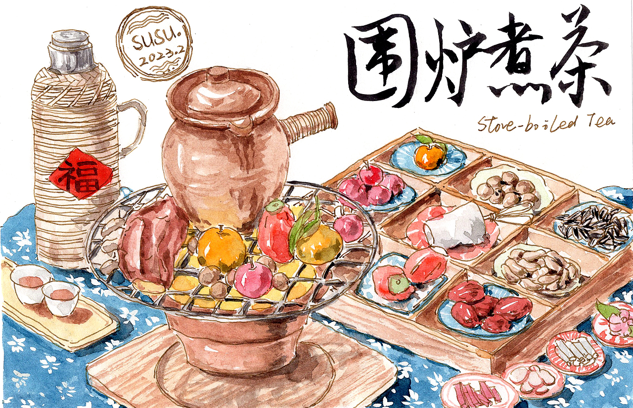 美食手绘|钢笔淡彩|美食治愈一切