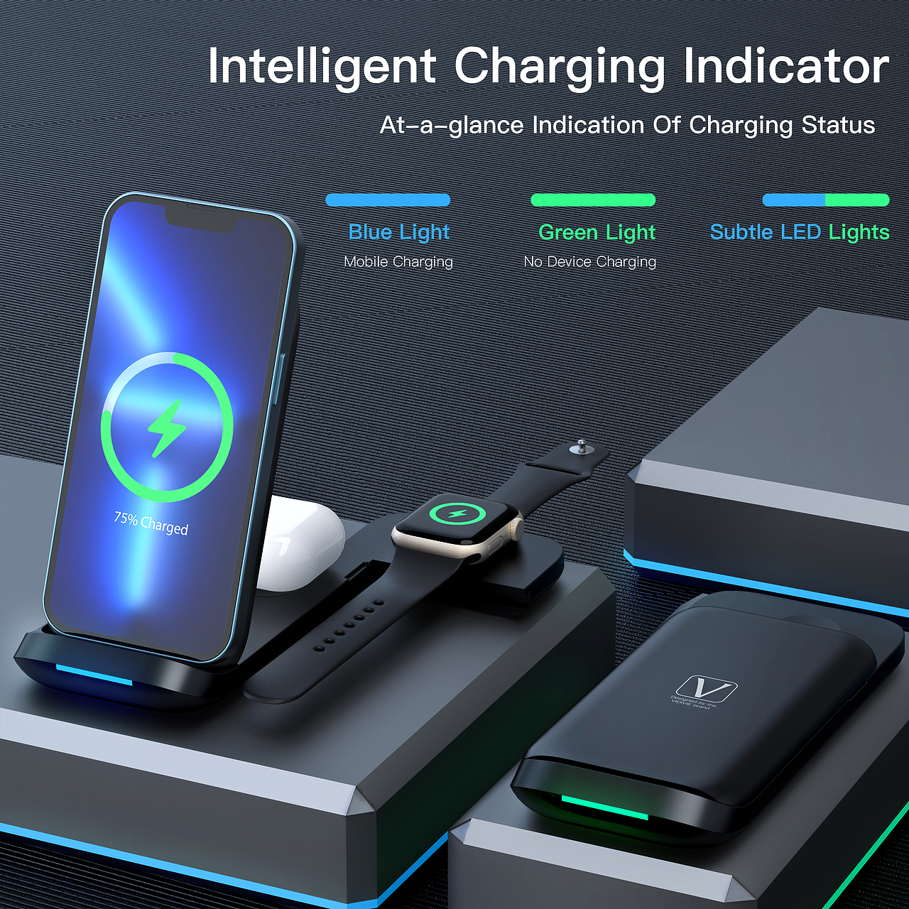 3C產(chǎn)品 | 三合一無線充（圖ZMzQ2NjE1MzY4） - 電子產(chǎn)品 - 站酷設(shè)計師Jacky323原創(chuàng)素材 - 站酷ZCOOL