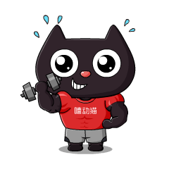 嘻动猫健身器材品牌吉祥物设计卡通形象设计动态表情包