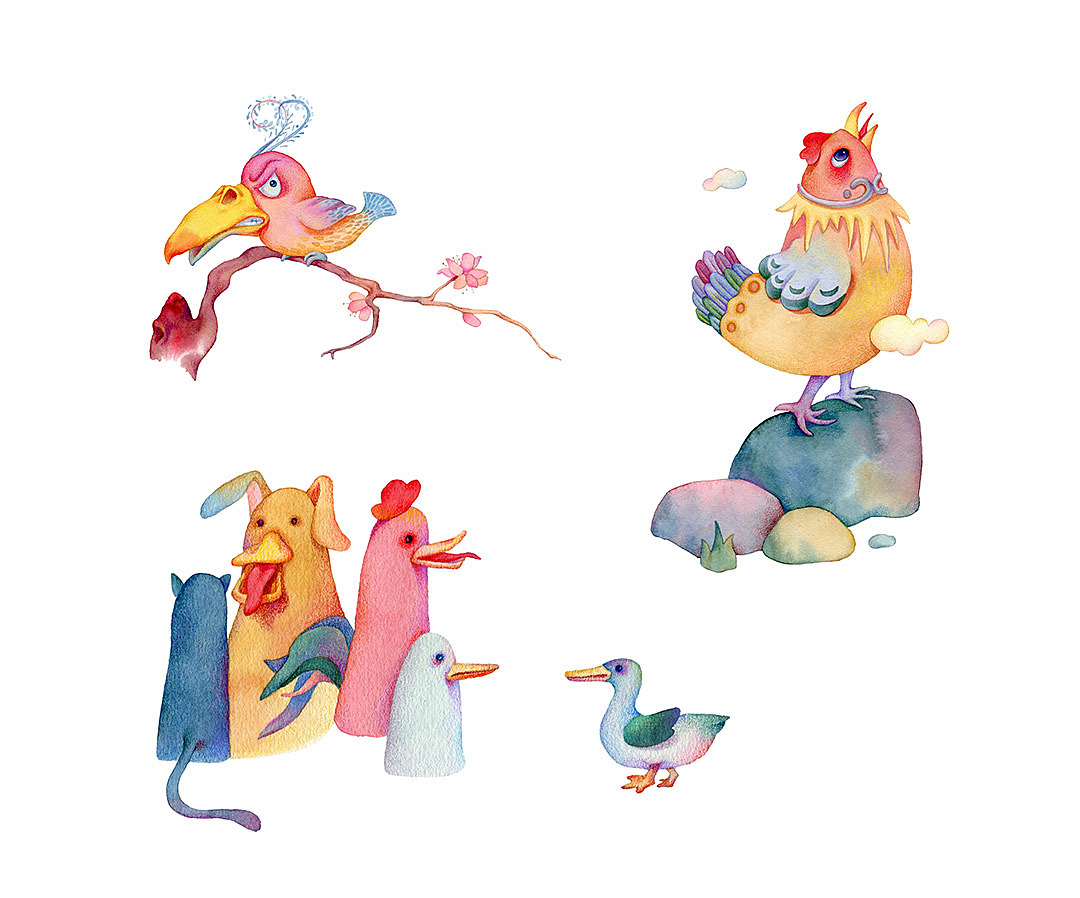 绿野红纱（图ZMzA1OTkzMjg0） - 儿童插画 - 站酷设计师尚下_画画人原创素材 - 站酷ZCOOL