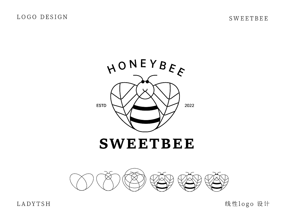 【第十九天】线性Logo设计（sweetbee）（图ZMzIwOTczOTky） - Logo - 站酷设计师ladytsh原创素材 - 站酷ZCOOL