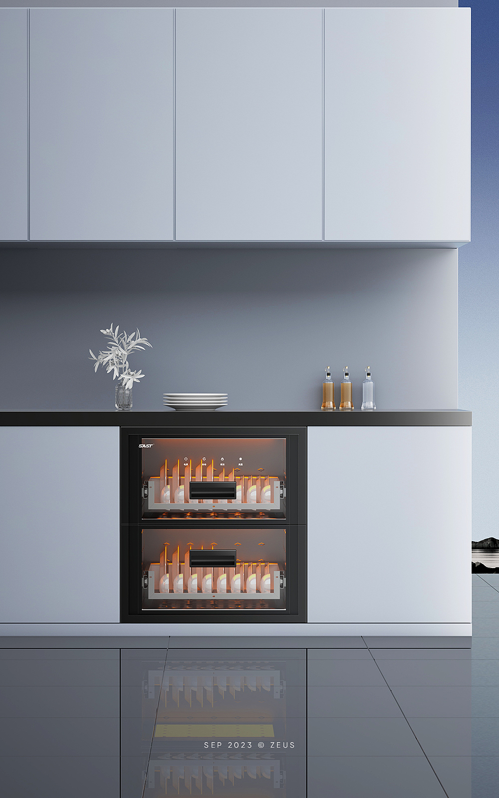 2023 先科|燃气灶 消毒柜 场景渲染2款