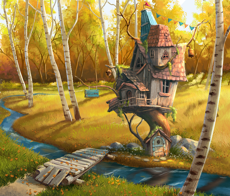 海外休閑游戲場景原畫（圖ZMzA2OTIwODg4） - 商業(yè)插畫 - 站酷設計師Sindy若葉原創(chuàng)素材 - 站酷ZCOOL