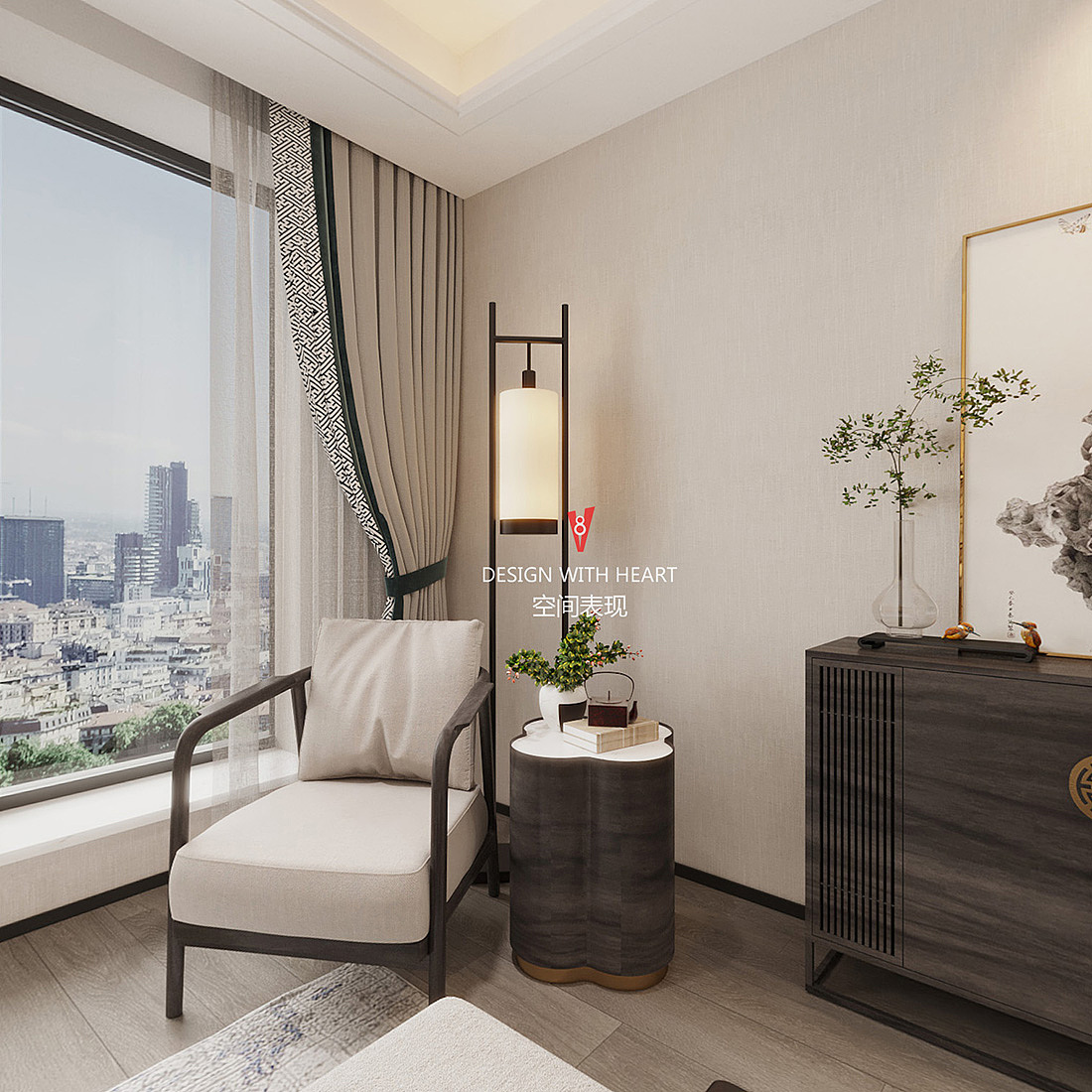 V8空间表现 | 新中式公寓设计