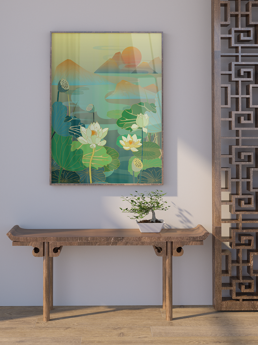 国风荷花系列（图ZMzY2OTM0ODQ0） - 商业插画 - 站酷设计师猫三莫原创素材 - 站酷ZCOOL