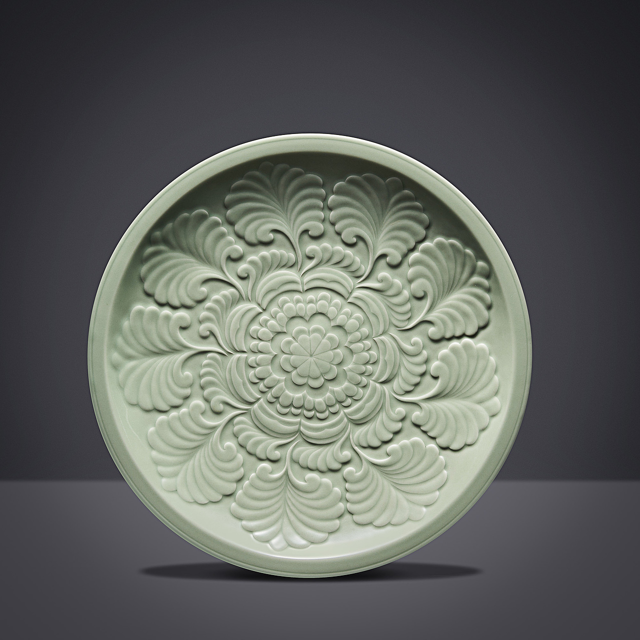 艺术品拍摄|浙江省博物馆藏品越窑青瓷盘“繁花”
