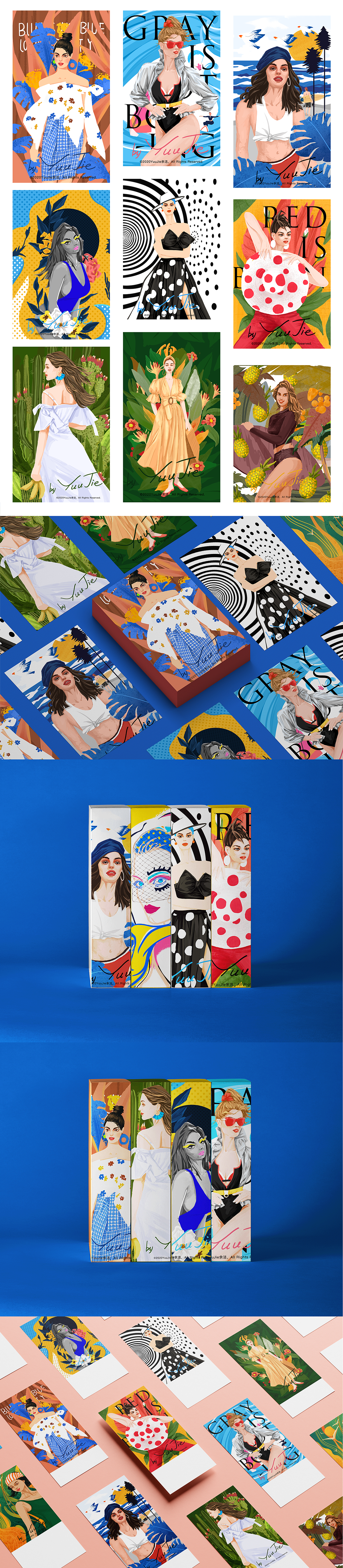 一组时尚人物插画《Morden girls》