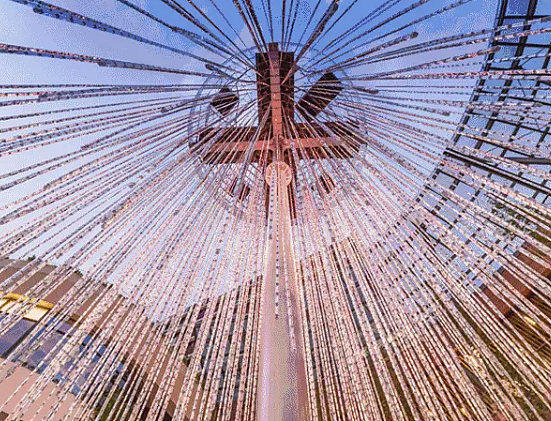 水晶烟花灯 户外灯光亮化装置 美陈互动装置