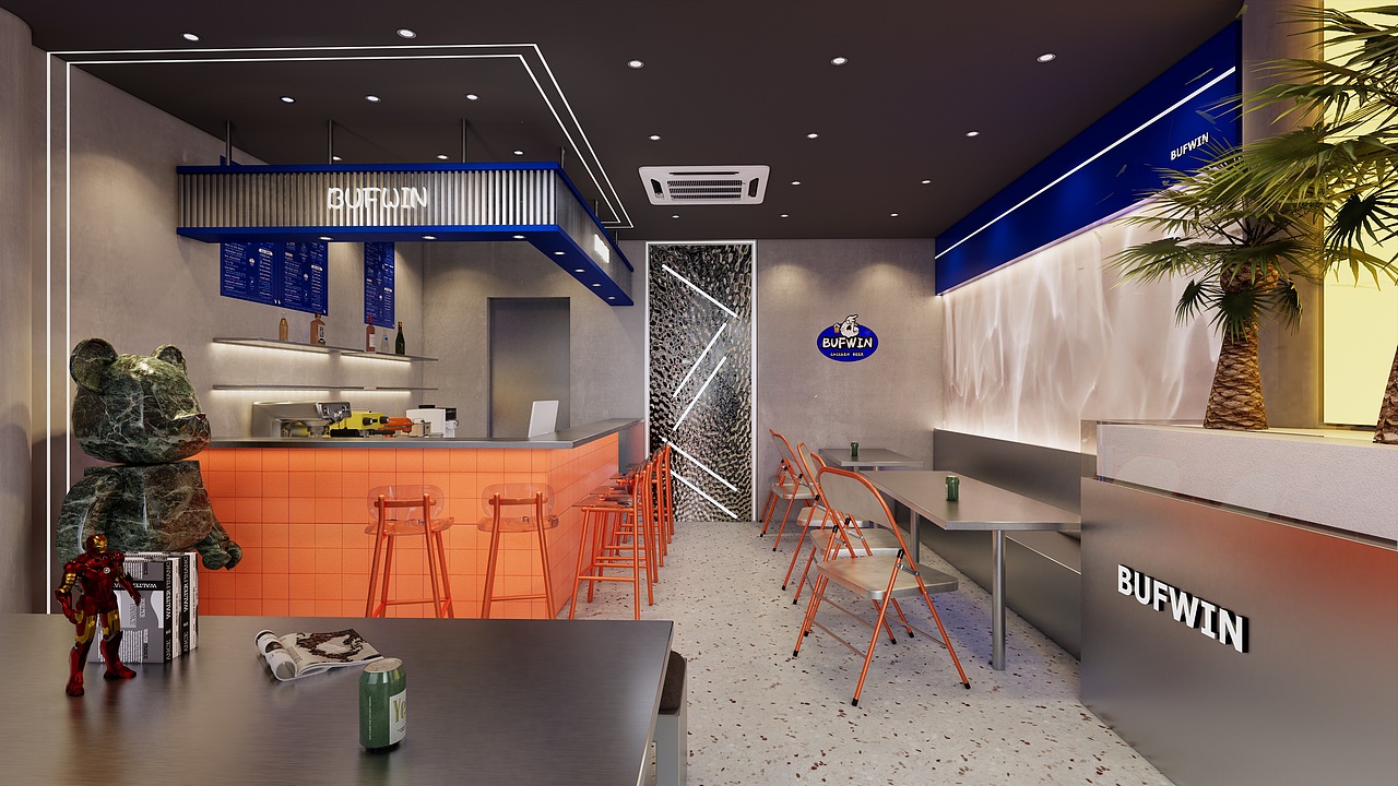 工业风炸鸡店（图ZMzIwODY4MjYw） - 商业空间设计 - 站酷设计师YUSENHUI原创素材 - 站酷ZCOOL