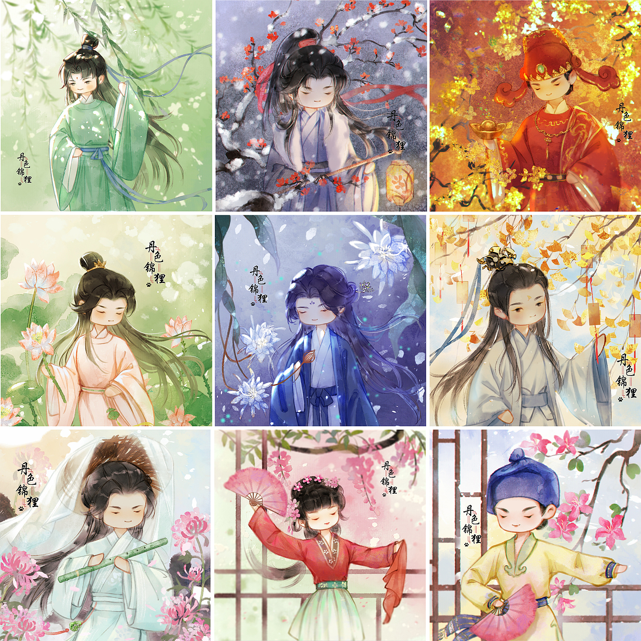 可爱的QQ小人陪你走过春夏秋冬一年四季