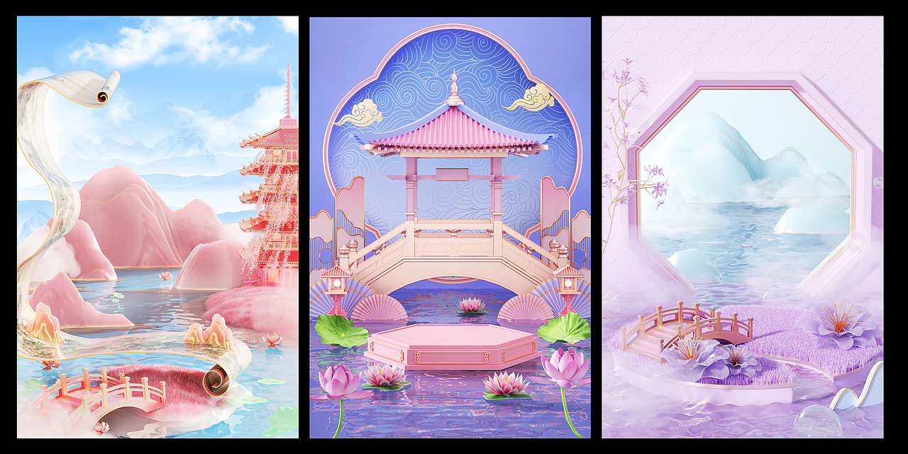 七夕-中式浪漫的3D场景（图ZMzQ2MzI4MjY0） - 场景 - 站酷设计师笔魂AI绘图原创素材 - 站酷ZCOOL