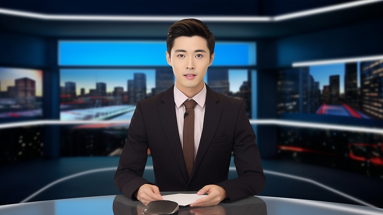 midjourney生成---电视新闻主播