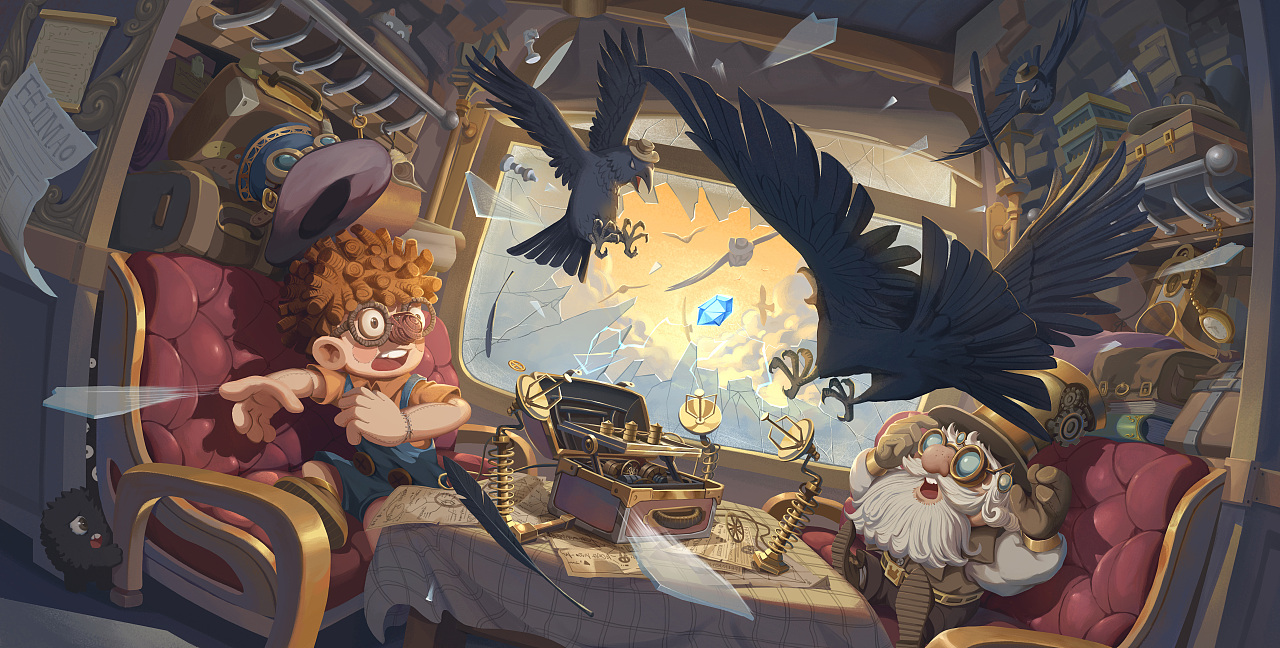 《列车惊魂》插画绘制过程