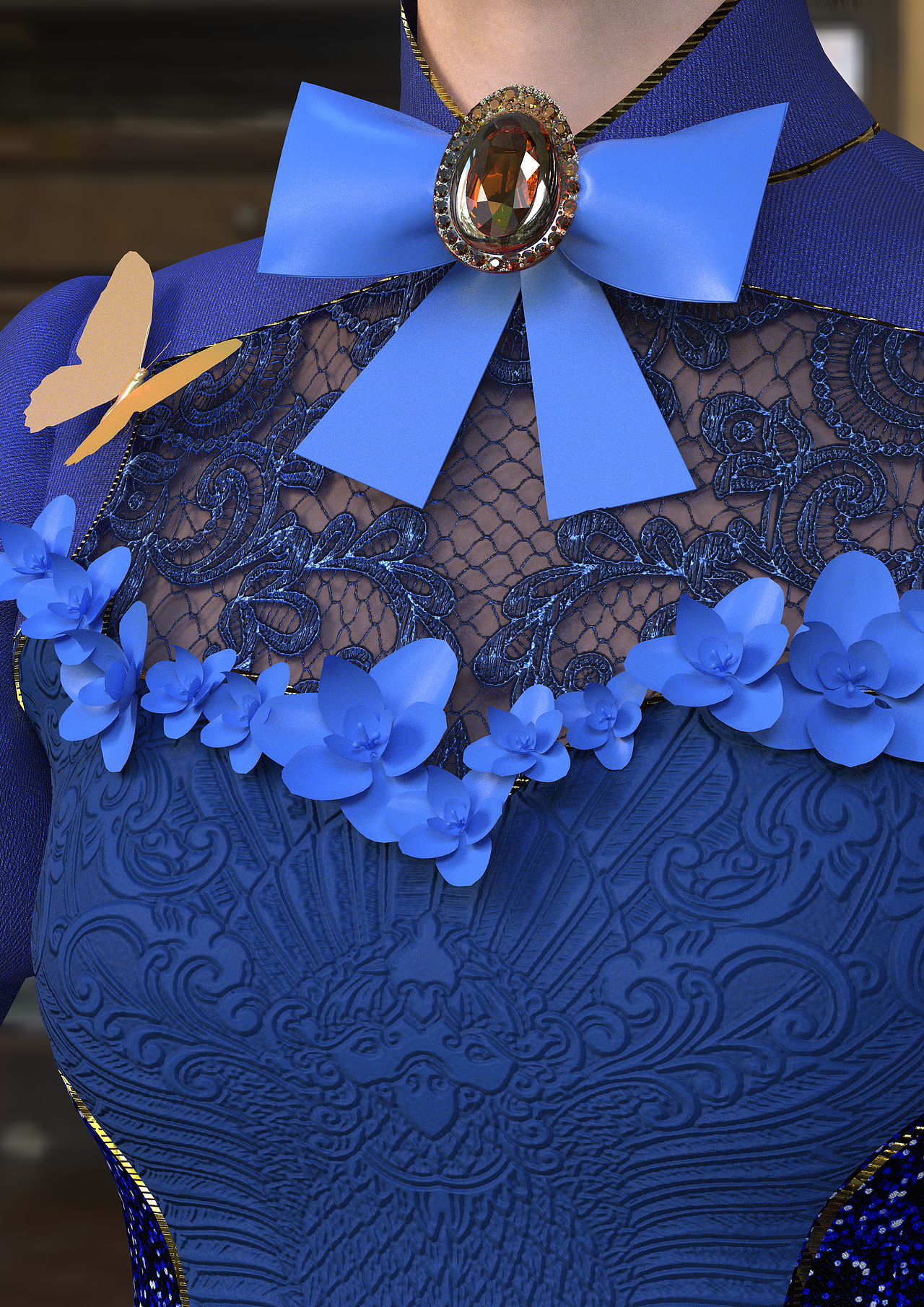 [CLO3D × MD]蓝色妖姬