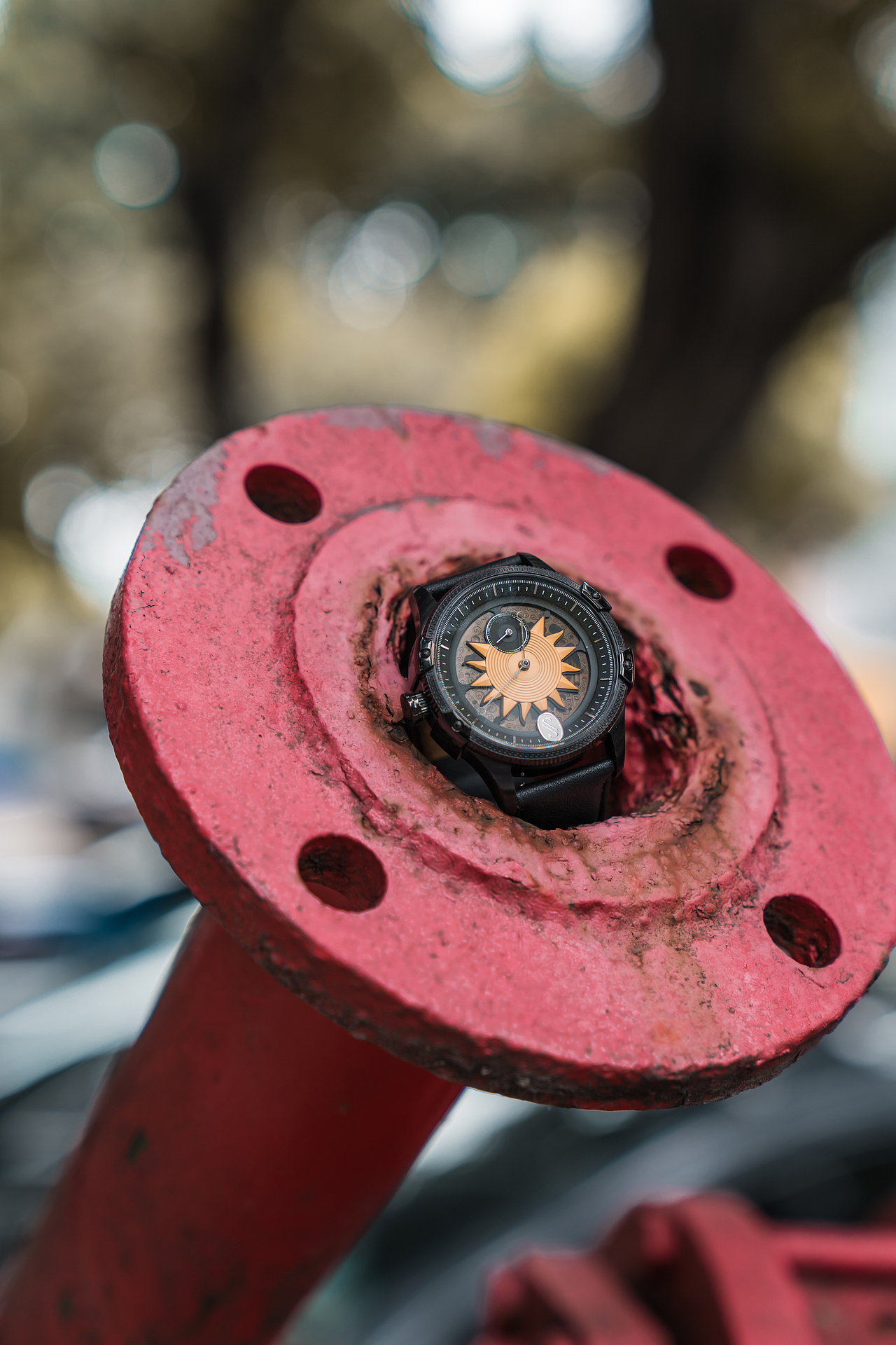 手表拍摄 男表 机械表 户外场景图