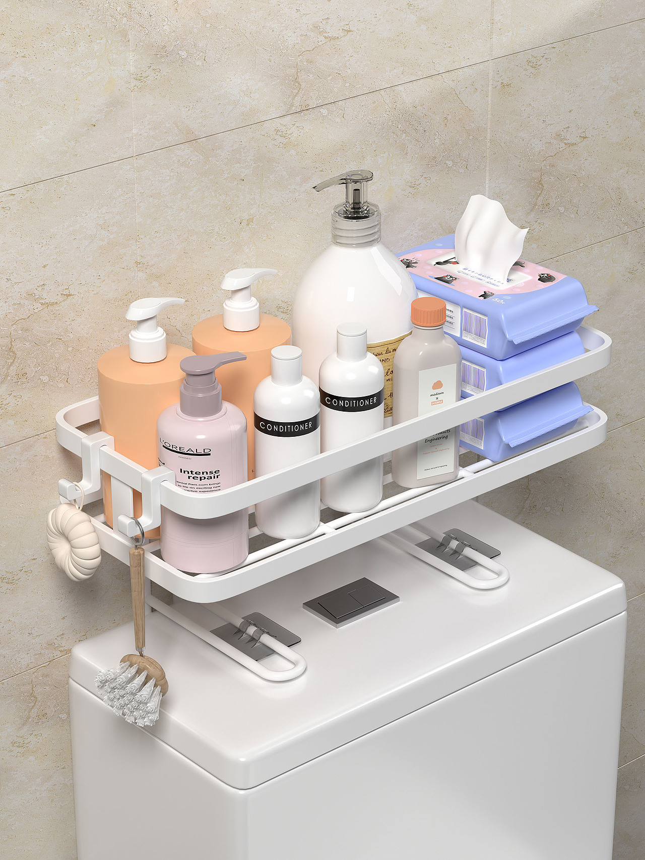 C4D产品建模渲染-马桶置物架