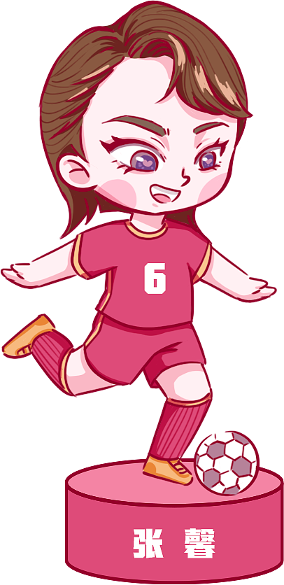 中国女足|人物q版插画
