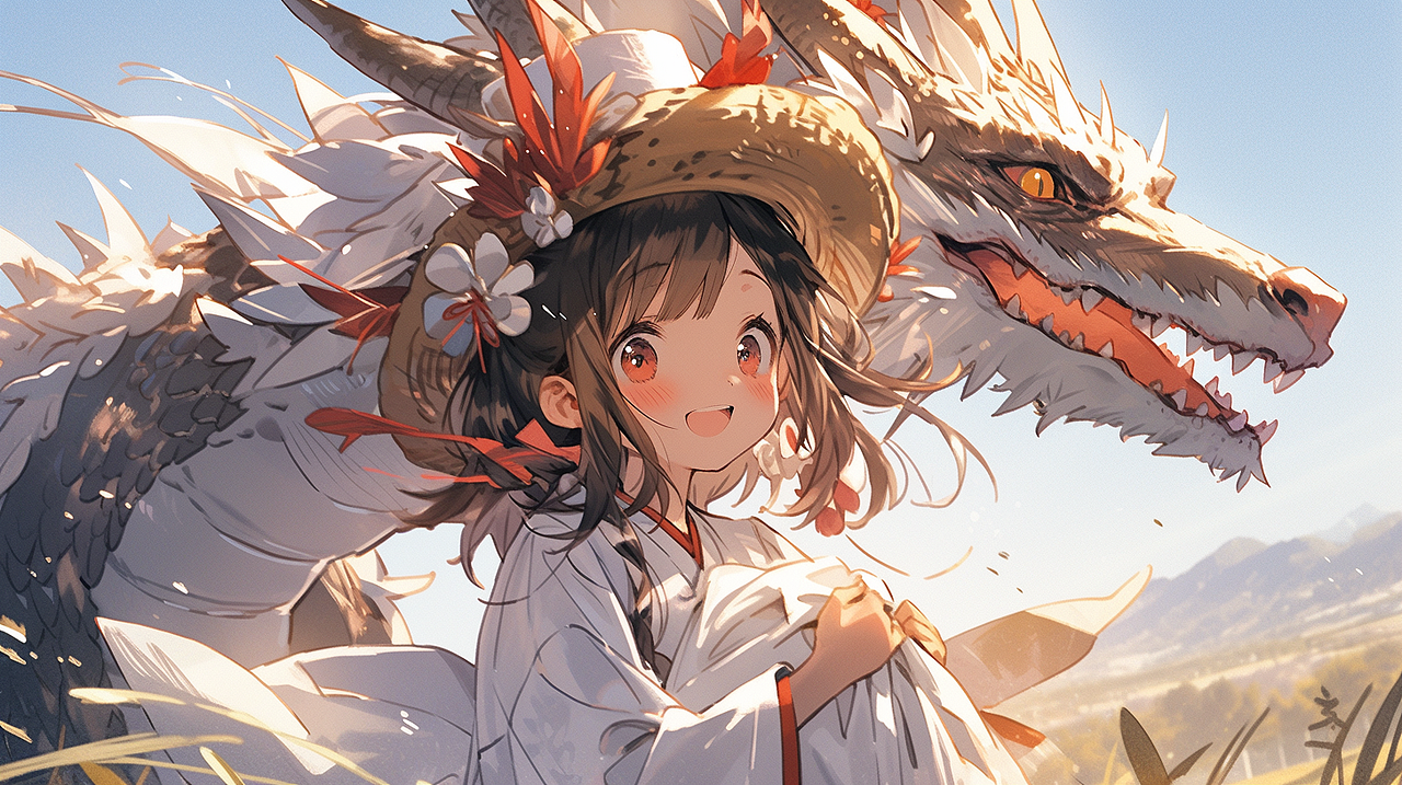 AI 绘画小女孩和龙（图ZMzQ1MTQ0NTg4） - 游戏原画 - 站酷设计师liusha25184原创素材 - 站酷ZCOOL