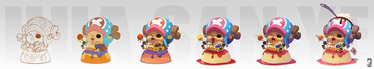 龙珠三位反派 + 乔巴 - 同人Q版立绘