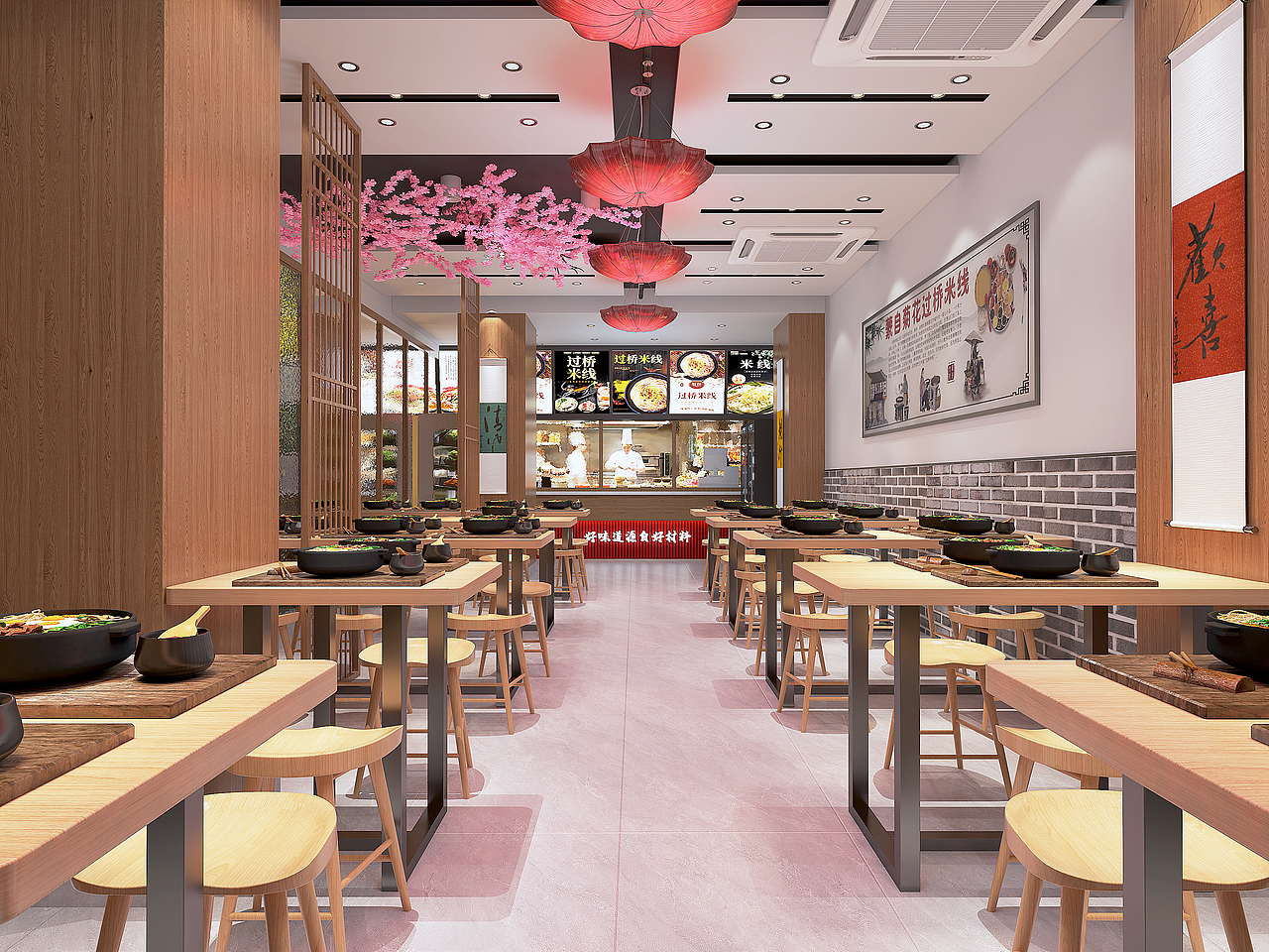 蒙自过桥米线店（图ZMzUxNDM0ODYw） - 酒店餐饮设计 - 站酷设计师筑巢设计aj原创素材 - 站酷ZCOOL