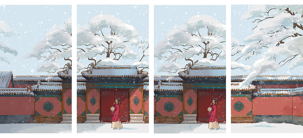 【春夏秋冬】-四季美景-二十四节气插画