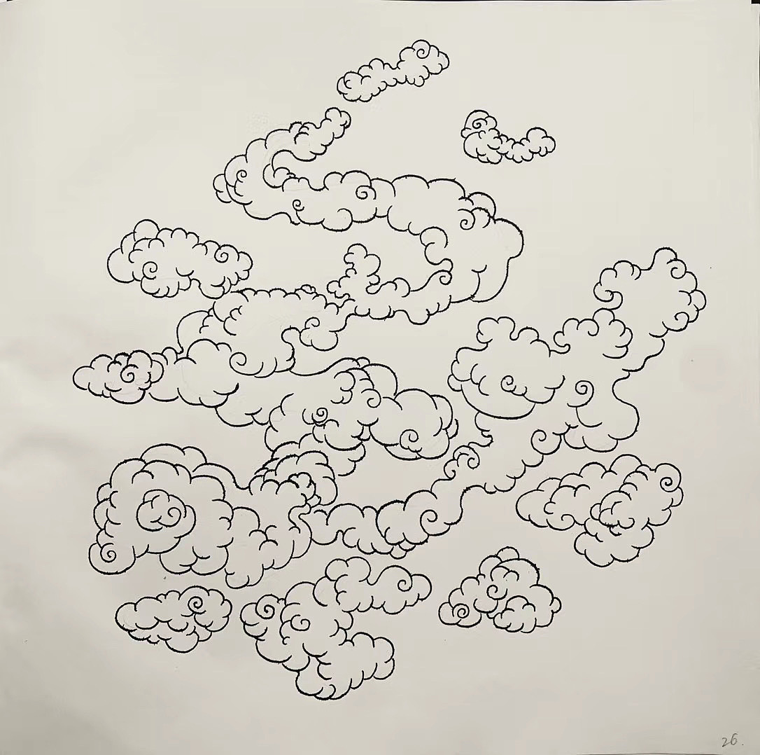 钵山图-夫夫 (钢笔,工程绘图纸 21*21cm)