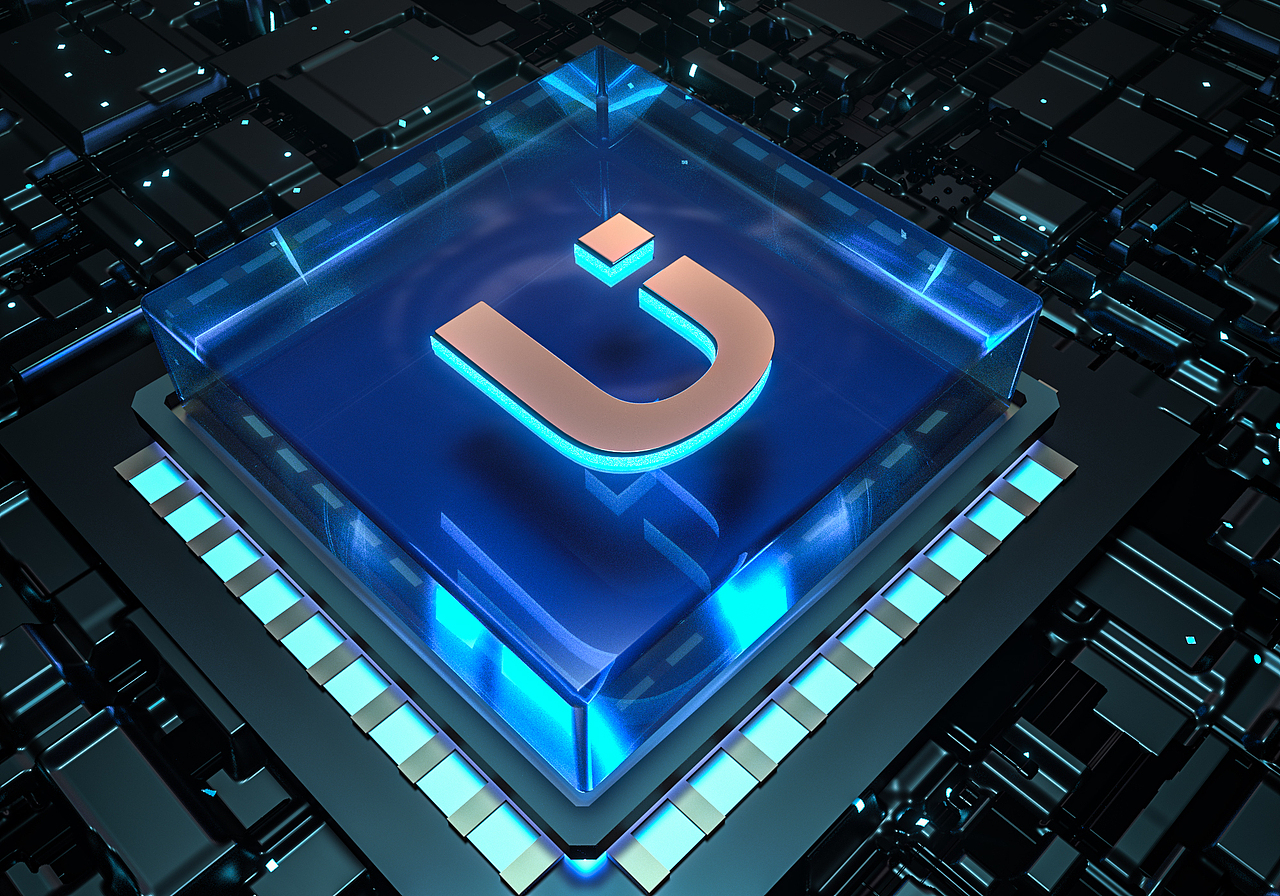 科技风芯片建模渲染-c4d