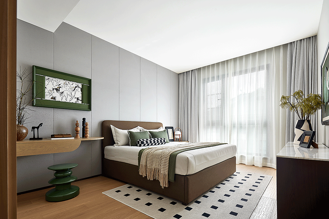 男孩房的色彩变得丰富起来,展现出更多的生机,大量的使用绿色来作为点缀,加上明快的空间,活力十足,不仅是对男孩喜好的迎合,更是对男孩天性的释放,各种别出心裁的设计也满足了男孩的好奇心。