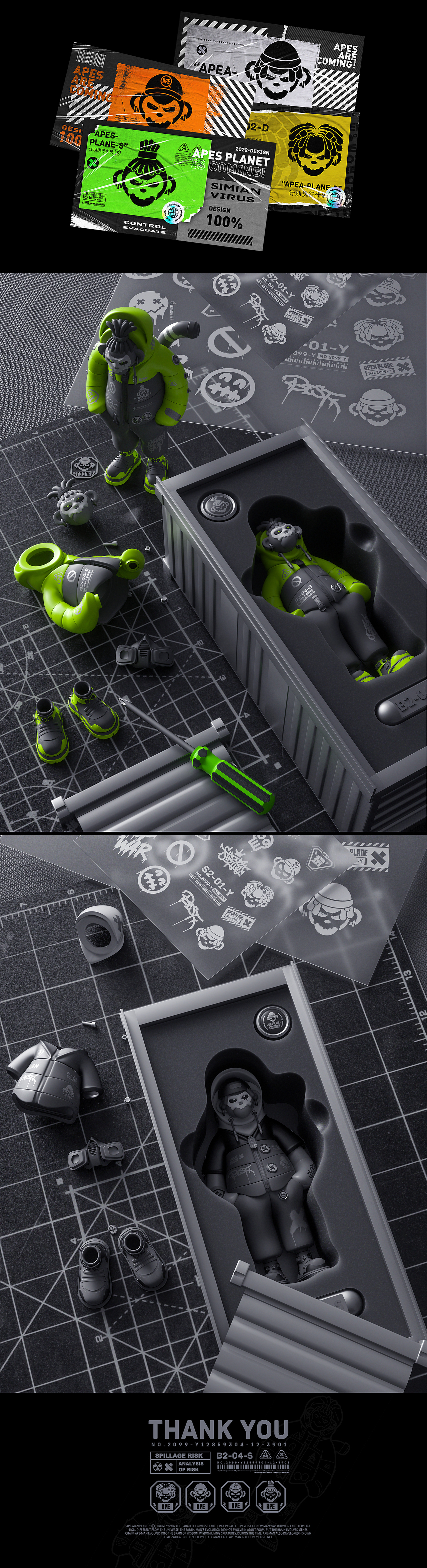 原创ip 猿人星球 第二弹 “apea-plane行动”潮玩设计（图ZMzI0MDAwNDY0） - 人物/生物 - 站酷设计师地瓜Dannydai原创素材 - 站酷ZCOOL