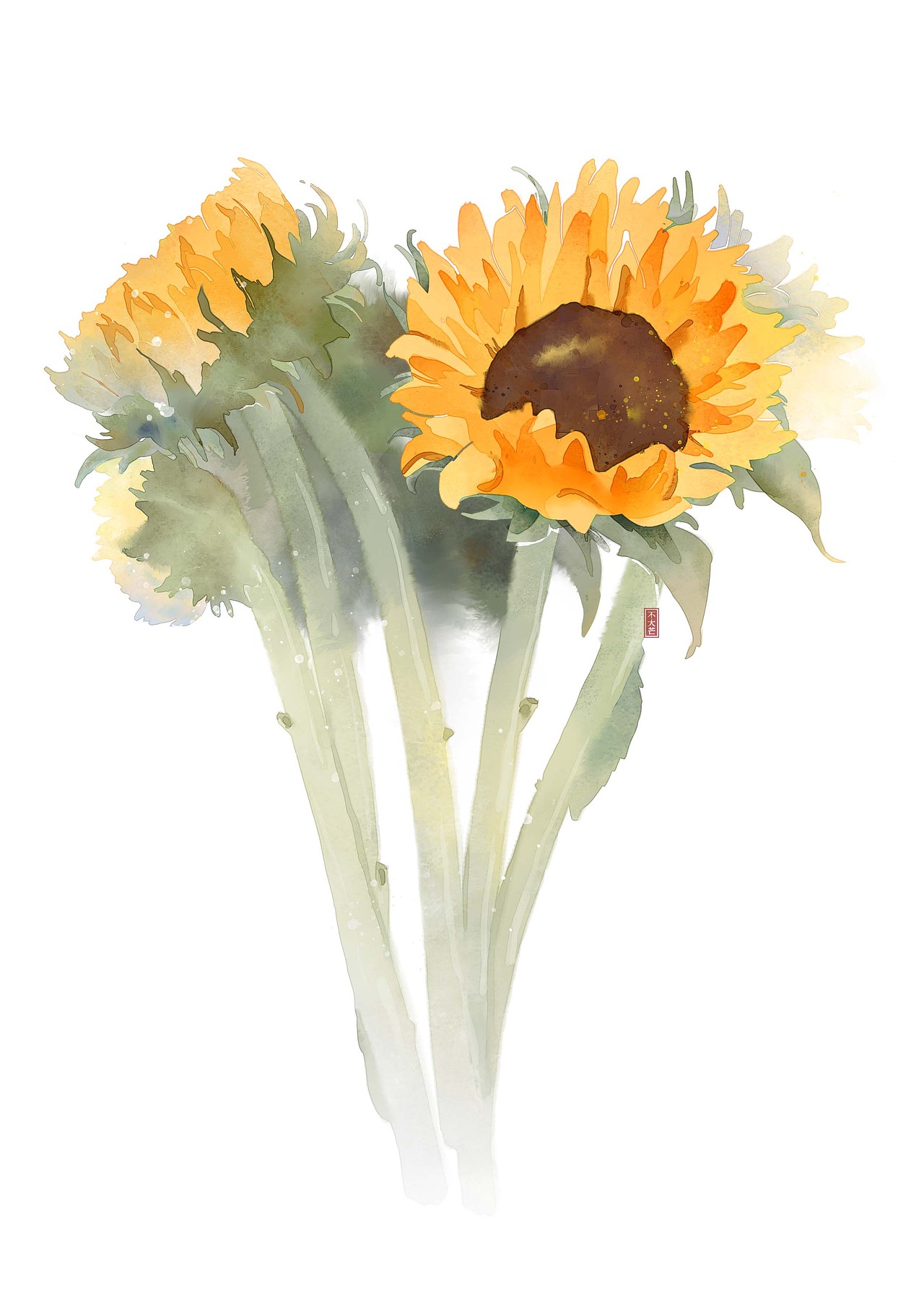 水彩插画作业丨PS水彩夏令营