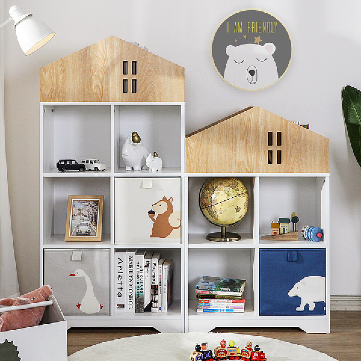 书桌书柜组合儿童房效果图_维意定制家具商城