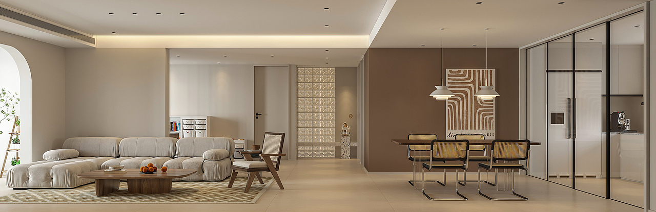 奶油风效果图表现（图ZMzI2MTczMDI4） - 家装设计 - 站酷设计师阿鹏丨VISION原创素材 - 站酷ZCOOL