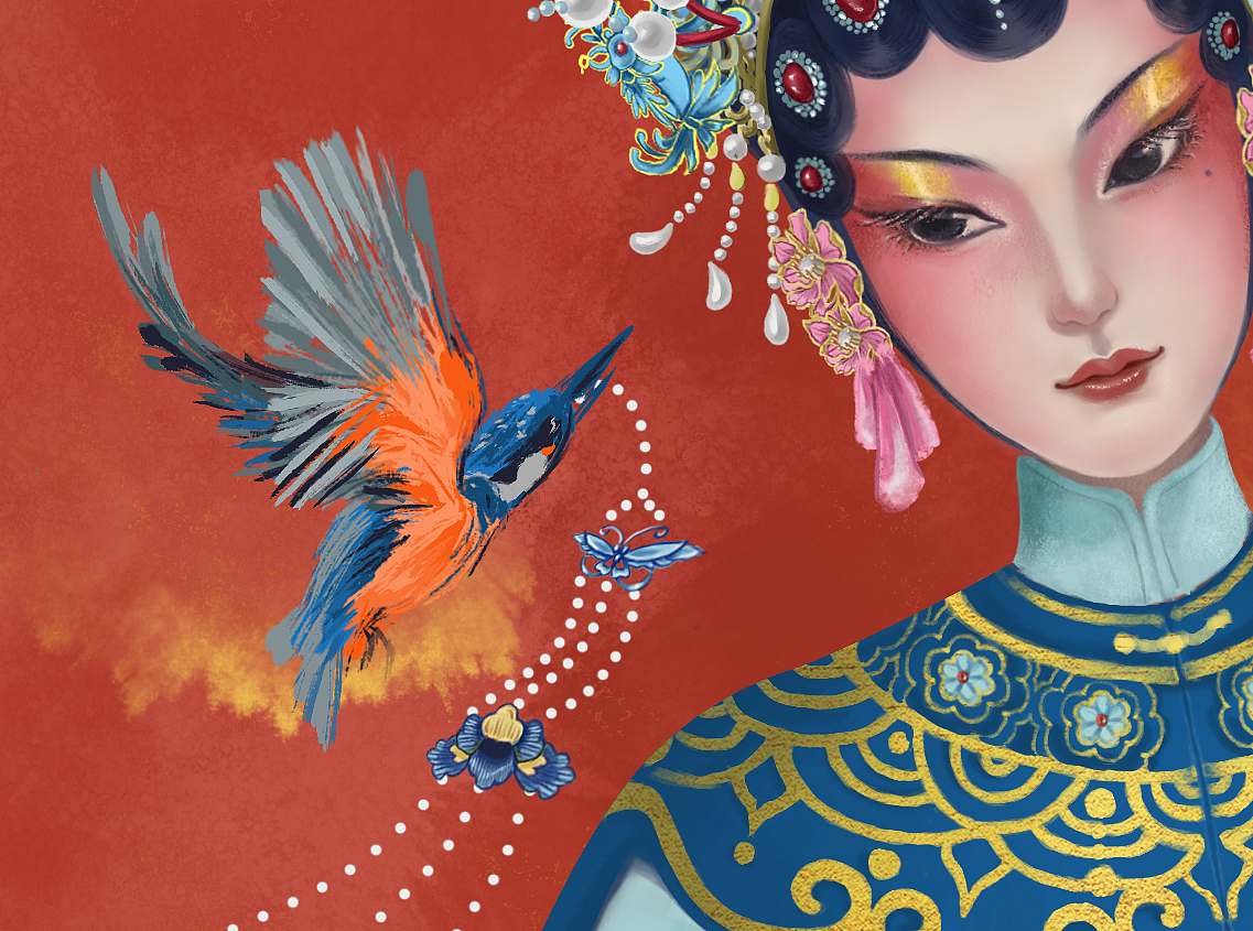 牡丹亭/游园惊梦（图ZMjAyOTQwNDE2） - 商业插画 - 站酷设计师画画的杰森夫原创素材 - 站酷ZCOOL