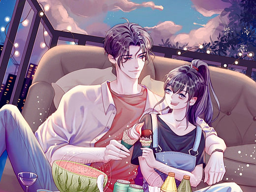 治愈系插画：一屋两人三餐四季之【夏】