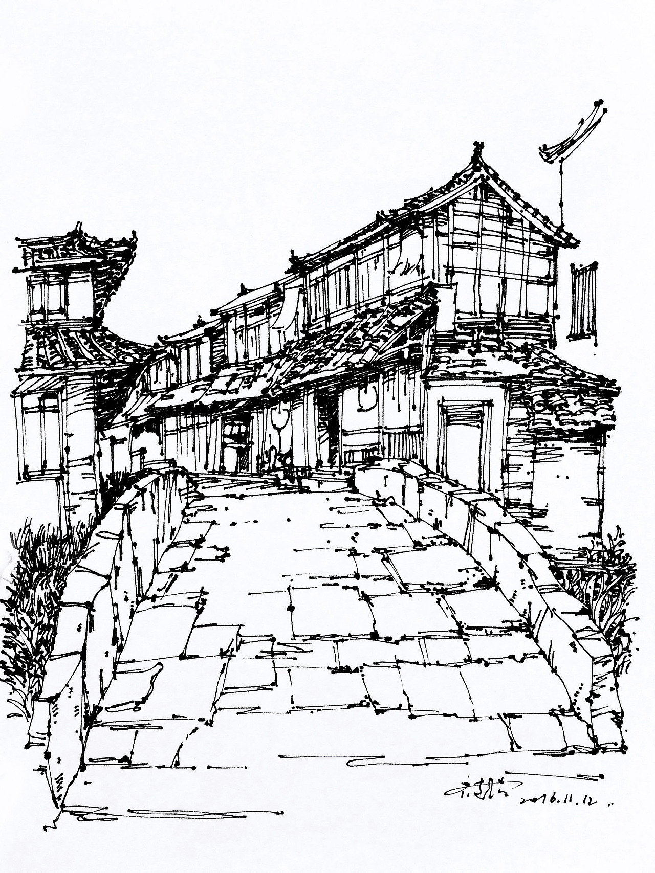 丽江之行速写写生