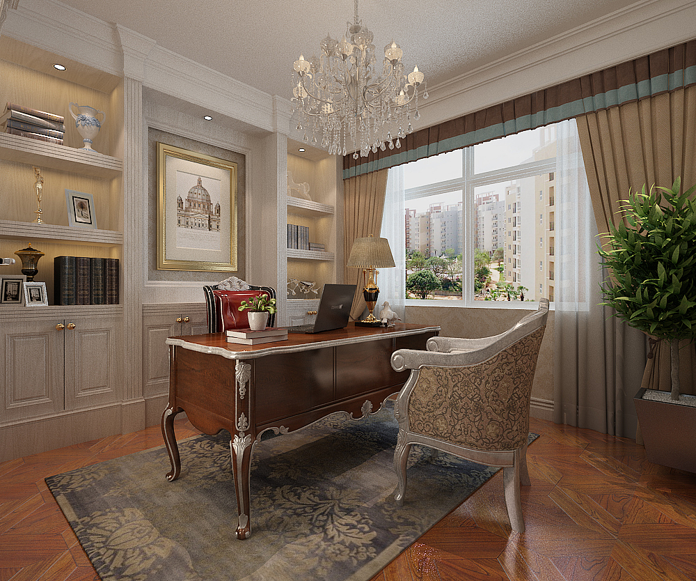 【朝阳首府】138平简欧风格装修效果图