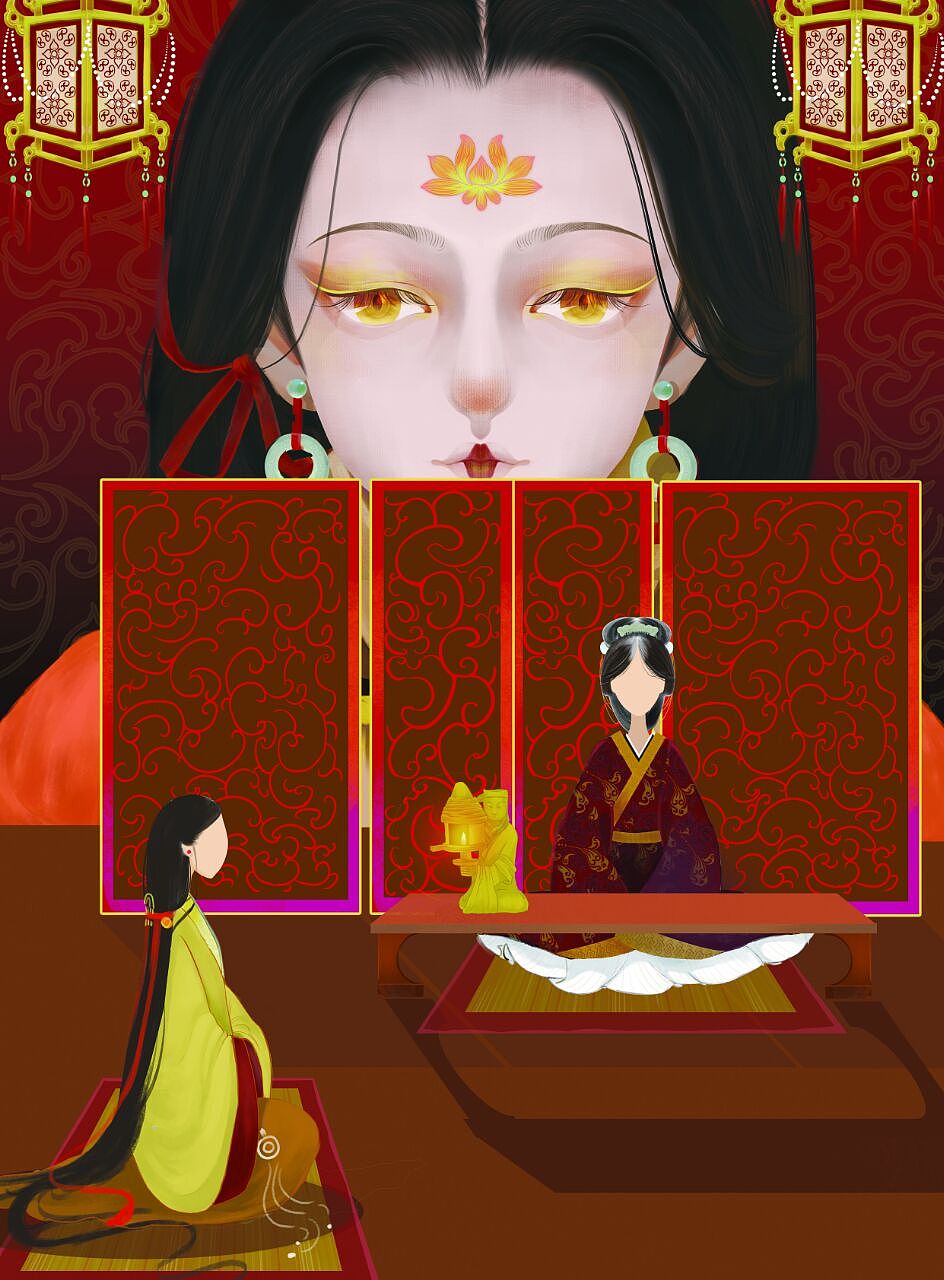 长信宫灯插画设计（图ZMTYyNzM0NjI4） - 商业插画 - 站酷设计师阿卿叔叔原创素材 - 站酷ZCOOL