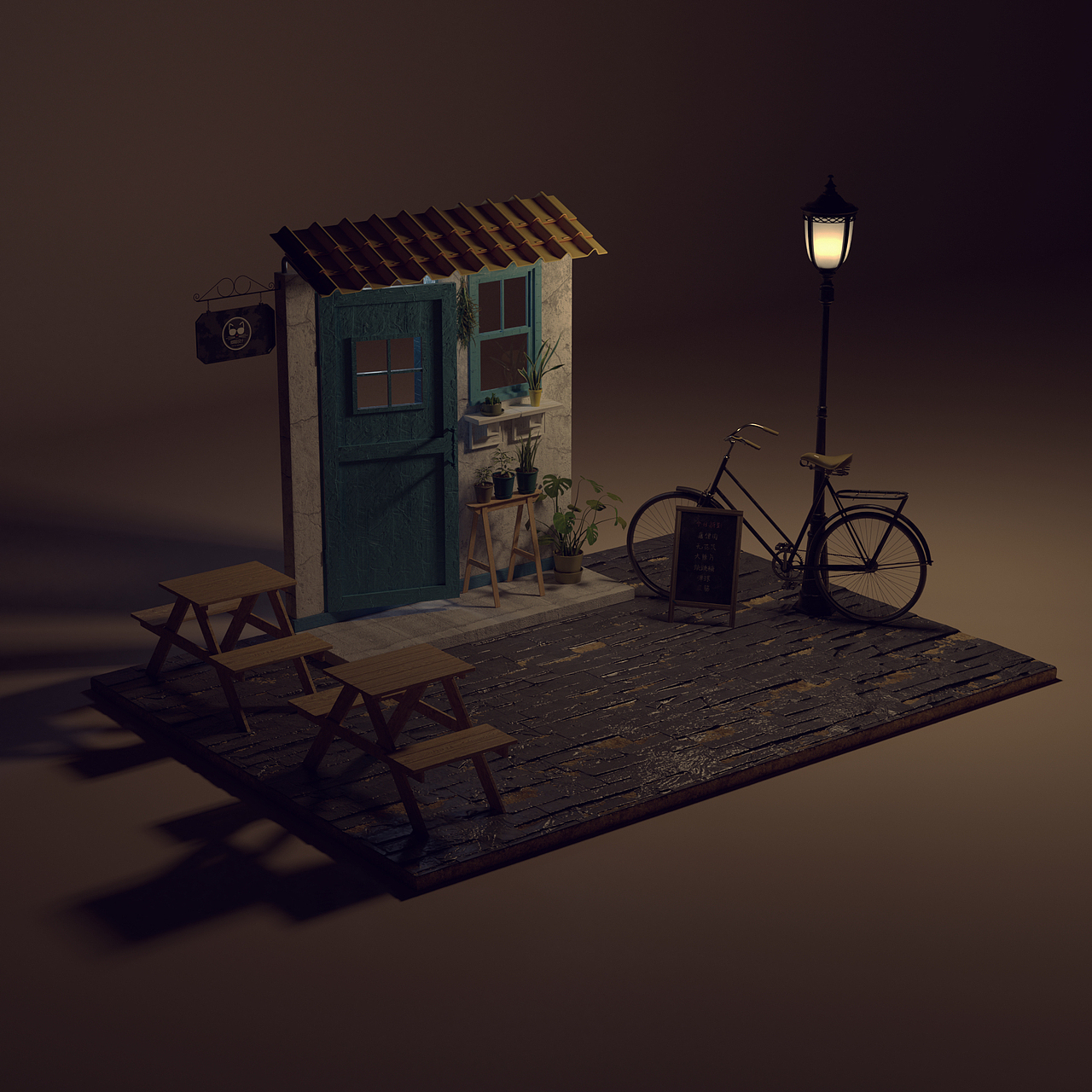 《每日一渲 - 5 - 【云邊有個小賣部】》（圖ZMjUzNTM3NjA0） - 動畫/影視 - 站酷設(shè)計師zw一天原創(chuàng)素材 - 站酷ZCOOL